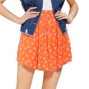COOPERATIVE Orange Polkadot Skater Skirt M